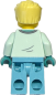 Preview: LEGO City Arzt Minifigur in mintgrüner Arbeitskleidung Rückansicht