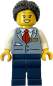 Preview: LEGO City Schaffnerin Minifigur mit grauer Uniform und Namensschild
