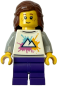 Preview: LEGO City Mädchen Minifigur mit weißem Sweatshirt und lila Hose