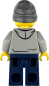 Preview: Rückseite der LEGO Junge Minifigur mit grauem Hoodie