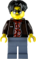 Preview: LEGO Mann Minifigur mit Sonnenbrille und brauner Jacke