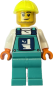 Preview: LEGO City Handwerker Minifigur mit Schutzhelm und Arbeitskleidung