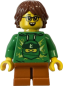 Preview: LEGO City Junge Minifigur mit grünem Hoodie und Brille