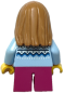 Preview: LEGO City Mädchen Minifigur Rückseite lange blonde Haare