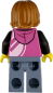 Preview: Rückseite der LEGO Junge Minifigur mit pinkem Hoodie
