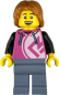 Preview: LEGO Junge Minifigur mit pinkem Hoodie und braunen Haaren