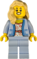 Preview: LEGO Frau Minifigur mit Blumenbluse und blonden Haaren