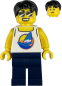 Preview: LEGO Surfer Minifigur mit Segelboot-Shirt und Sonnenbrille
