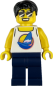 Preview: LEGO Surfer Minifigur mit Segelboot-Shirt und Sonnenbrille