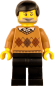 Preview: LEGO Mann Minifigur mit Argyle-Pullover und Bart