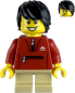 Preview: LEGO Minifigur Junge mit roter Jacke und Sommersprossen vorne
