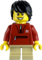 Preview: LEGO Minifigur Junge mit roter Jacke und Sommersprossen vorne