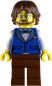 Preview: LEGO Minifigur Herr mit Brille, Vollbart und blauer Weste vorne