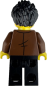 Preview: LEGO Minifigur Ermittler mit brauner Jacke und schwarzen Haaren Rückseite