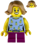 Preview: LEGO Minifigur Mädchen mit Ananas Shirt und pinker Hose vorne