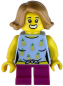 Preview: LEGO Minifigur Mädchen mit Ananas Shirt und pinker Hose vorne