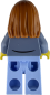 Preview: LEGO Minifigur Frau mit langen hellbraunen Haaren Rückseite