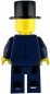 Preview: LEGO Minifigur Gentleman mit schwarzem Zylinder Rückseite