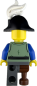 Preview: LEGO Minifigur Pirat mit Feder am Hut und Holzbein Rückseite