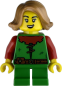 Preview: LEGO Minifigur mittelalterliches Mädchen mit grünem Gewand vorne
