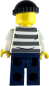 Preview: LEGO Minifigur Dieb im gestreiften Oberteil Rückseite