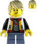 Preview: LEGO Minifigur Teenager Junge mit Collegejacke vorne