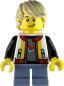 Preview: LEGO Minifigur Teenager Junge mit Collegejacke vorne