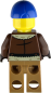 Preview: LEGO Minifigur Mann mit brauner Jacke Rückseite