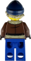 Preview: LEGO Minifigur Winterfigur mit brauner Jacke Rückseite