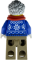 Preview: LEGO Minifigur Mann mit blauem Winterpullover Rückseite