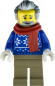 Preview: LEGO Minifigur älterer Mann mit Winterpullover und Schal vorne