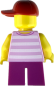 Preview: LEGO Minifigur Mädchen mit gestreiftem Shirt Rückseite