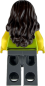 Preview: LEGO Minifigur Frau mit grünem Hoodie und langen dunklen Haaren hinten