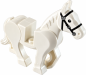 Preview: LEGO® Pferd in Weiß mit schwarzem Zaumzeug – Vorder- und Seitenansicht