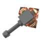 Preview: LEGO® Kristallhammer in Dunkelgrau mit transparent orangefarbenen Kristallen
