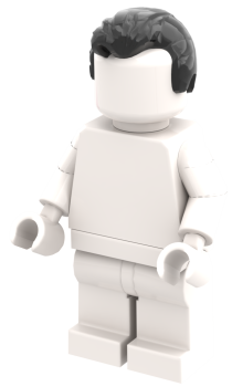 Preview: LEGO Kurzhaar Frisur schwarz auf Minifigur