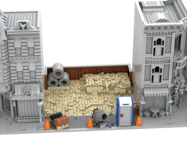 Baustelle mit oder ohne Raupenbagger (Modular Building)