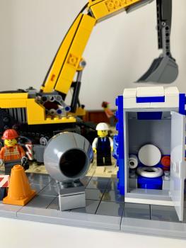 Baustelle mit oder ohne Raupenbagger (Modular Building)