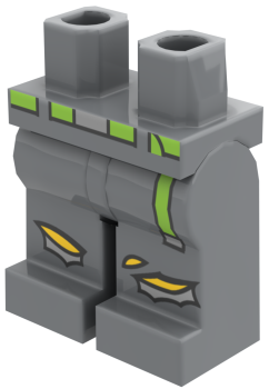 LEGO® Minifiguren Beine in Dark Bluish Gray mit grünem Gürtel und Used-Look ISO