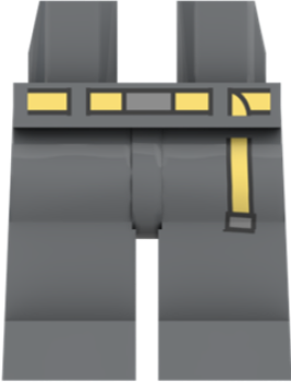 Preview: LEGO® Minifiguren Beine in Dark Bluish Gray mit hellgelbem Gürtel