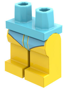 LEGO® Beine mit hellblauem Badeanzug in Schrägansicht