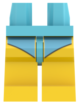 Preview: LEGO® Beine mit hellblauem Badeanzug Vorderseite
