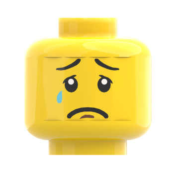Preview: LEGO® Kopf Doppelgesicht mit traurigem Gesicht und Träne
