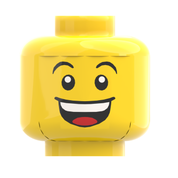 LEGO® Kopf Doppelgesicht mit fröhlich lachendem Gesicht