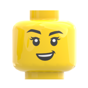 LEGO® Kopf für Minifiguren fröhlich lächelnd mit Wimpern