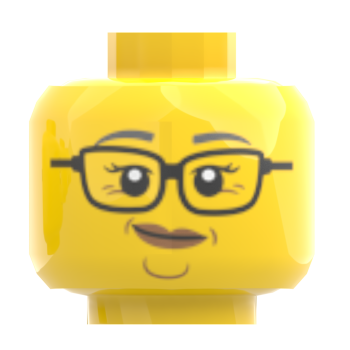 LEGO® Kopf Doppelgesicht mit Brille fröhlich lächelnd