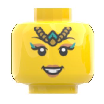 Preview: LEGO® Kopf Doppelgesicht freundlich lächelnd mit Make-up