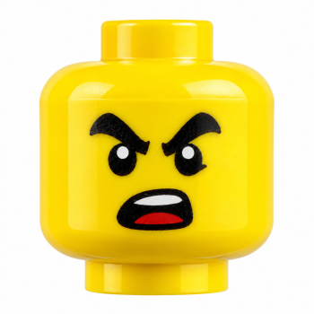 Preview: Bild 2: LEGO® Minifiguren-Kopf mit wütendem Gesicht und geöffnetem Mund