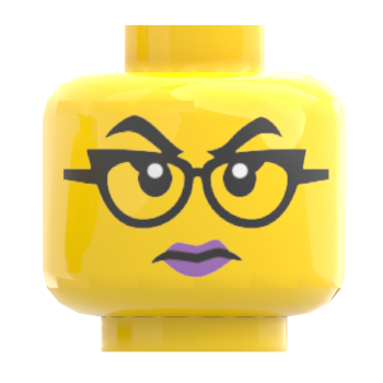 LEGO® Kopf Doppelgesicht weiblich mit Brille – ernst & entschlossen