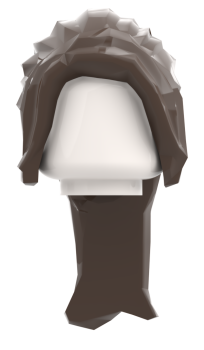 Preview: LEGO® Langhaar-Frisur mit seitlichem Pony in Dark Brown Vorderseite